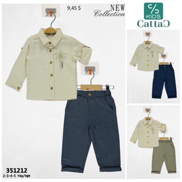 🧒 CattaC Kids 2–5 Years Tropical Shirt & Pants Set
