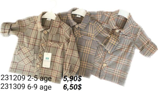 🧒 CattaC Kids 2–9 Years Classic Checkered Shirt