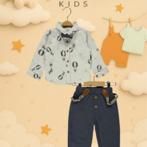 CattacKids %100 Pamuk Erkek Çocuk 2’li Kombin — Gömlek ve Pantolon, günlük kullanım, nefes alan kumaş